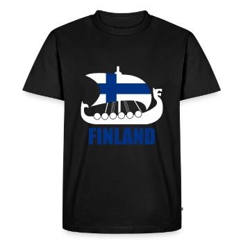 Finlande pays vikings - T-shirt Premium bio Homme - noir - Devant - Nico (187cm)
