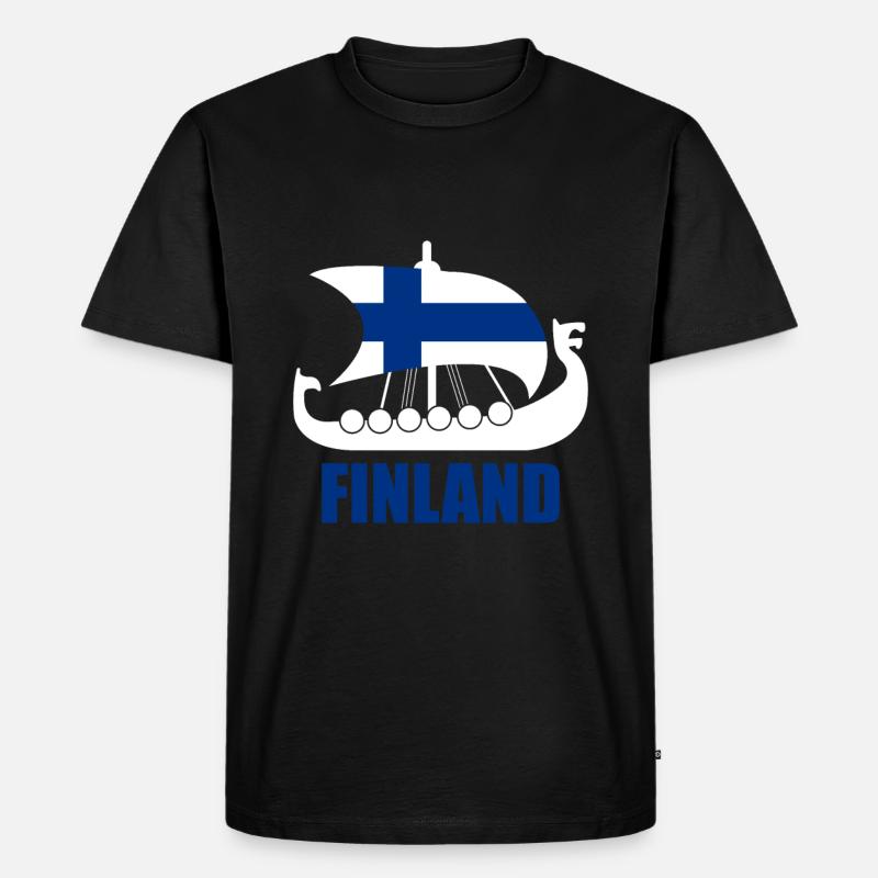 Finnland Land Wikinger - Männer Premium Bio T-Shirt - Schwarz