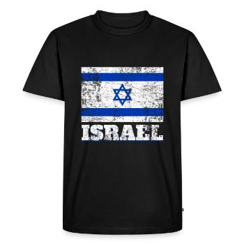 Israel Flag - Men's Premium Organic T-Shirt - black - Front - Nico (187cm)
