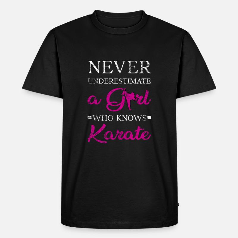 Karate Mädchen - Männer Premium Bio T-Shirt - Schwarz