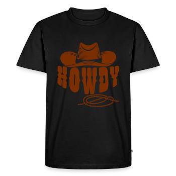 Cowboy Geschenkidee - Männer Premium Bio T-Shirt - Schwarz - Vorne - Nico (187cm)