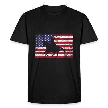 Cowboy America - T-shirt Premium bio Homme - noir - Devant - Nico (187cm)