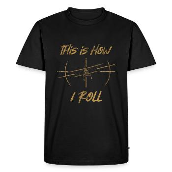 Avion pilote - T-shirt Premium bio Homme - noir - Devant - Nico (187cm)