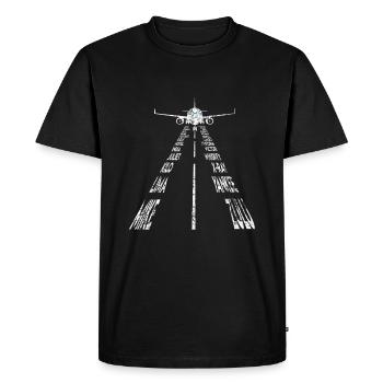 plane - Men's Premium Organic T-Shirt - black - Front - Nico (187cm)