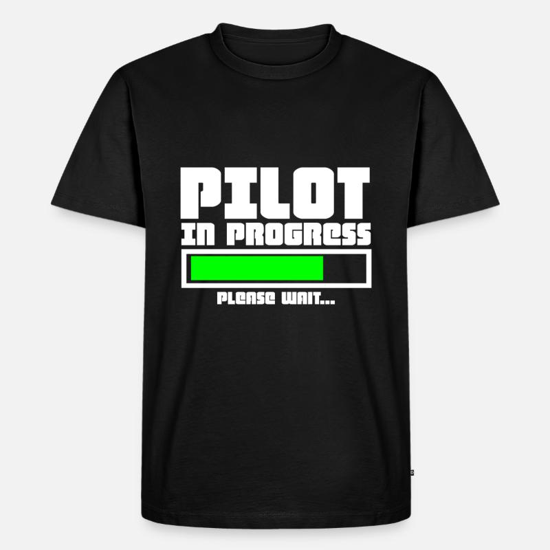Pilot Flieger - Männer Premium Bio T-Shirt - Schwarz