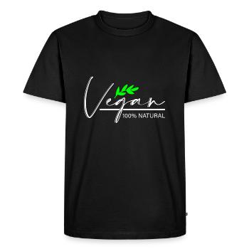 Vegan fruit vegan - Men's Premium Organic T-Shirt - black - Front - Nico (187cm)