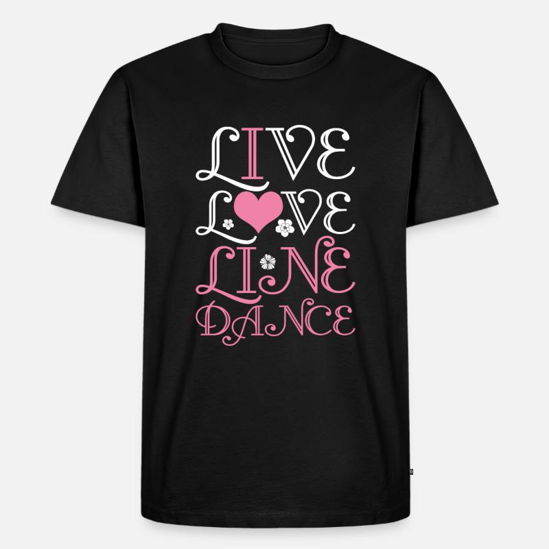 Linedance - Männer Premium Bio T-Shirt - Schwarz