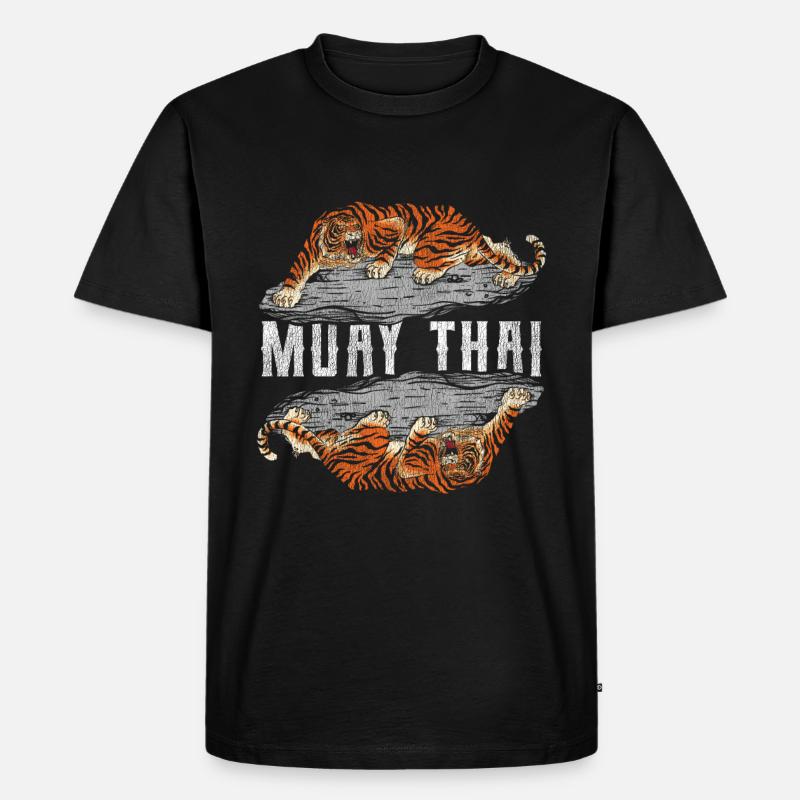Muay Thai - Männer Premium Bio T-Shirt - Schwarz