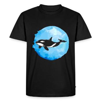 Poissons orques d'épaulards - T-shirt Premium bio Homme - noir - Devant - Nico (187cm)
