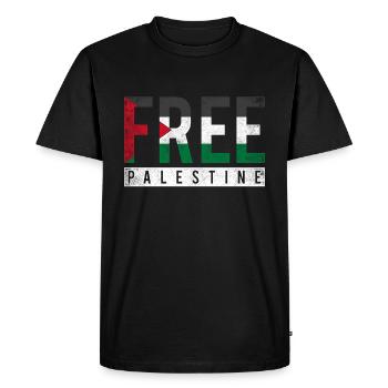 Drapeau Palestine - T-shirt Premium bio Homme - noir - Devant - Nico (187cm)