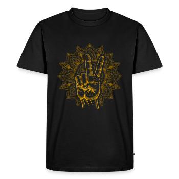 Hippie de la paix - T-shirt Premium bio Homme - noir - Devant - Nico (187cm)
