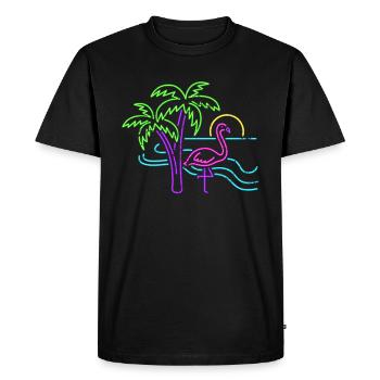 Flamingo animals - Men's Premium Organic T-Shirt - black - Front - Nico (187cm)