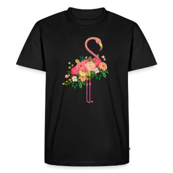 Flamingo flowers - Men's Premium Organic T-Shirt - black - Front - Nico (187cm)