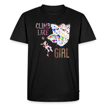 Cadeau fille escalade - T-shirt Premium bio Homme - noir - Devant - Nico (187cm)