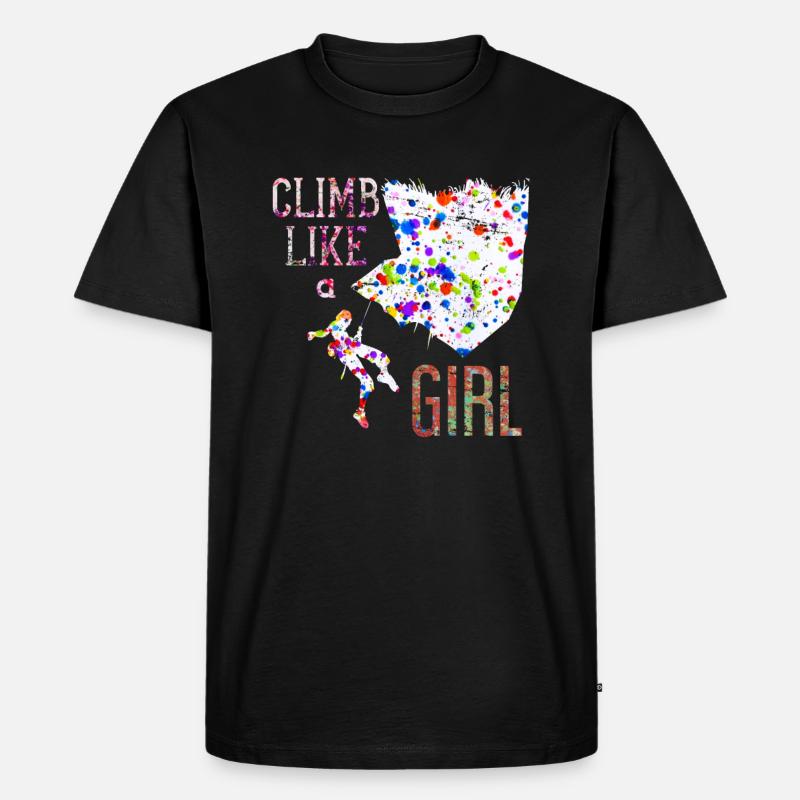 Klettern Mädchen Geschenk - Männer Premium Bio T-Shirt - Schwarz