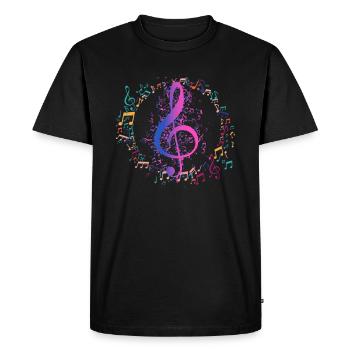 Clef music clef basse - T-shirt Premium bio Homme - noir - Devant - Nico (187cm)