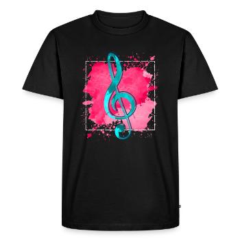 Clef - T-shirt Premium bio Homme - noir - Devant - Nico (187cm)