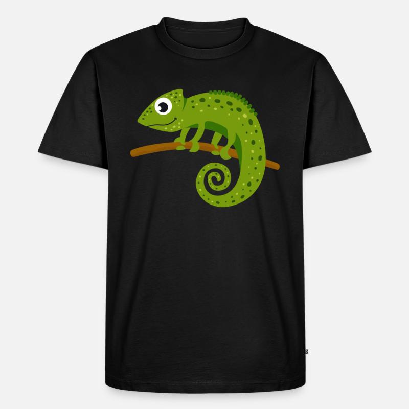Chameleon Tier - Männer Premium Bio T-Shirt - Schwarz