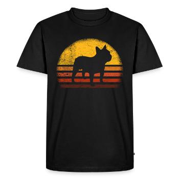 Bouledogue français Bouledogue français Rétro - T-shirt Premium bio Homme - noir - Devant - Nico (187cm)