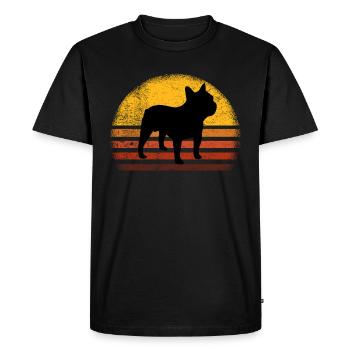 Bouledogue français Bouledogue français Rétro - T-shirt Premium bio Homme - noir - Devant - Nico (187cm)