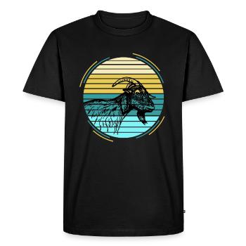 chèvre - T-shirt Premium bio Homme - noir - Devant - Nico (187cm)