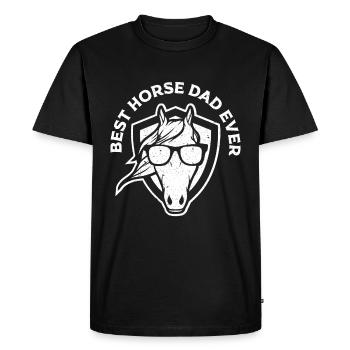 Best Horse Dad Ever Pferd mit Sonnebrille - Männer Premium Bio T-Shirt - Schwarz - Vorne - Nico (187cm)