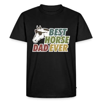 Meilleur cheval papa jamais cheval avec des lunettes de soleil - T-shirt Premium bio Homme - noir - Devant - Nico (187cm)