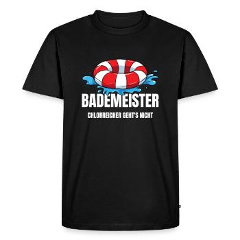 Maître-nageur Chlore Pas de natation - T-shirt Premium bio Homme - noir - Devant - Nico (187cm)