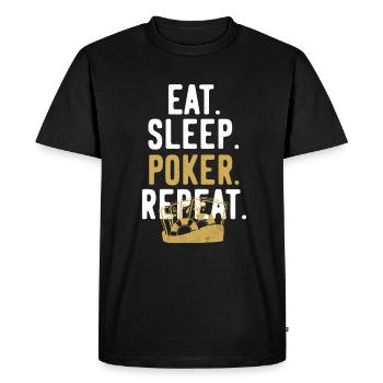 Répéter les cartes Poker Poker - T-shirt Premium bio Homme - noir - Devant - Nico (187cm)
