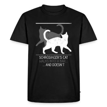 Physics cat - Men's Premium Organic T-Shirt - black - Front - Nico (187cm)