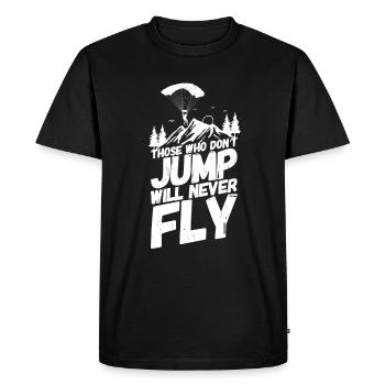 Parachute skydiving flying - Men's Premium Organic T-Shirt - black - Front - Nico (187cm)