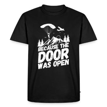 Parachute skydiving porte - T-shirt Premium bio Homme - noir - Devant - Nico (187cm)