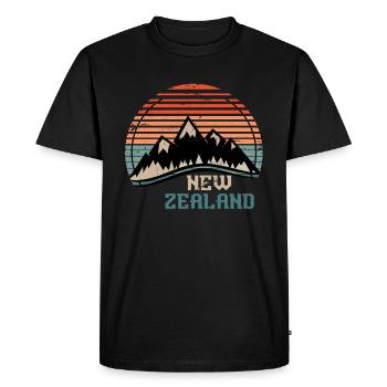 Nouvelle-Zélande rétro - T-shirt Premium bio Homme - noir - Devant - Nico (187cm)