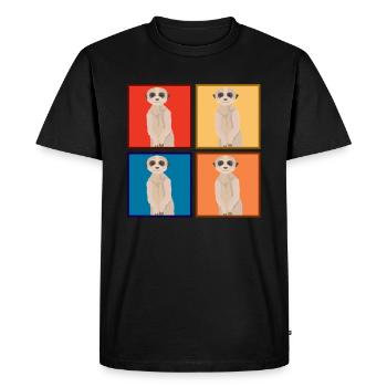 Suricate animaux animal - T-shirt Premium bio Homme - noir - Devant - Nico (187cm)