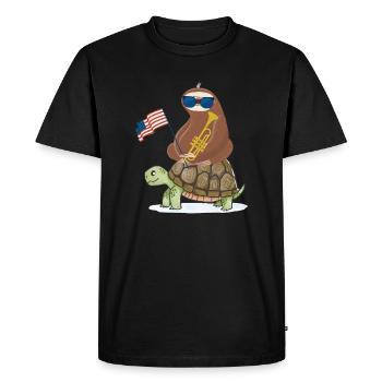 la paresse - T-shirt Premium bio Homme - noir - Devant - Nico (187cm)