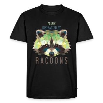 Raccoon animal - Men's Premium Organic T-Shirt - black - Front - Nico (187cm)