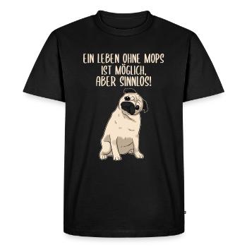 A life without a pug is possible but pointless dogs - Men's Premium Organic T-Shirt - black - Front - Nico (187cm)