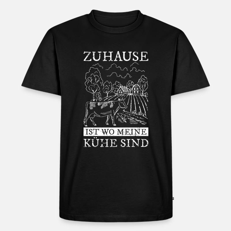 Kuh - Männer Premium Bio T-Shirt - Schwarz