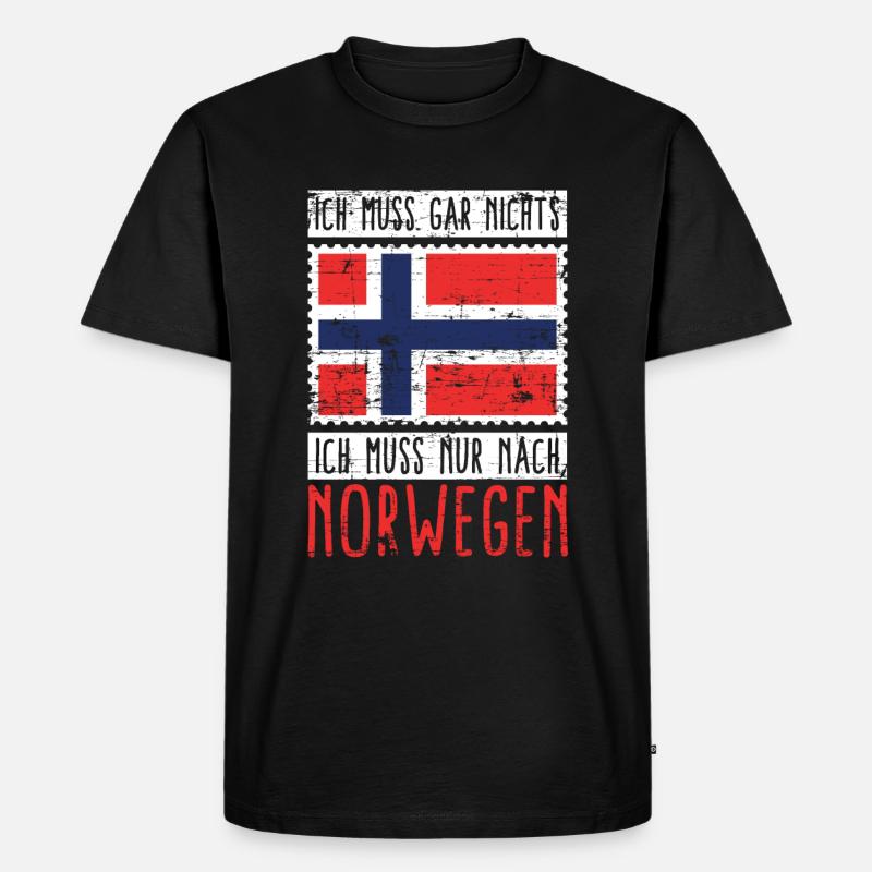 Norwegen Norweger Wikinger - Männer Premium Bio T-Shirt - Schwarz