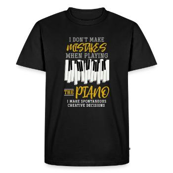 Piano Musique - T-shirt Premium bio Homme - noir - Devant - Nico (187cm)