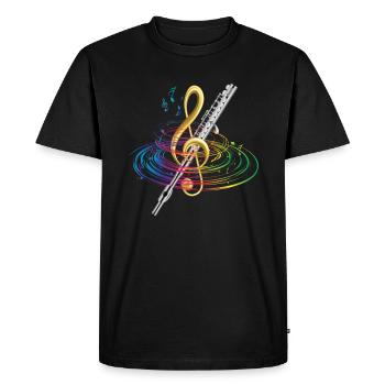 Musique classique de flûte - T-shirt Premium bio Homme - noir - Devant - Nico (187cm)