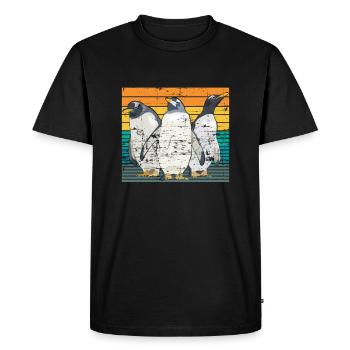 Pingouin animal Antarctique - T-shirt Premium bio Homme - noir - Devant - Nico (187cm)