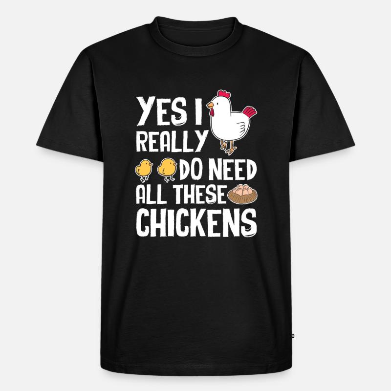 Huhn Hühner - Männer Premium Bio T-Shirt - Schwarz