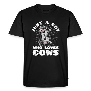 Vache - T-shirt Premium bio Homme - noir - Devant - Nico (187cm)