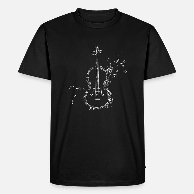Violine - Männer Premium Bio T-Shirt - Schwarz