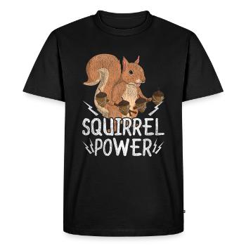 Écureuil animal mignon - T-shirt Premium bio Homme - noir - Devant - Nico (187cm)