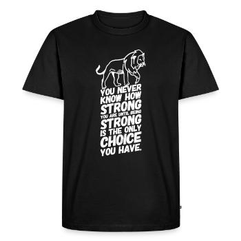 Paroles de force Leo - T-shirt Premium bio Homme - noir - Devant - Nico (187cm)