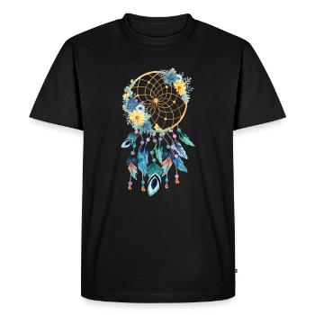 Dream catcher flowers Indians - Men's Premium Organic T-Shirt - black - Front - Nico (187cm)