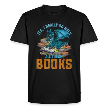 Dragon book fantasy animal - Men's Premium Organic T-Shirt - black - Front - Nico (187cm)