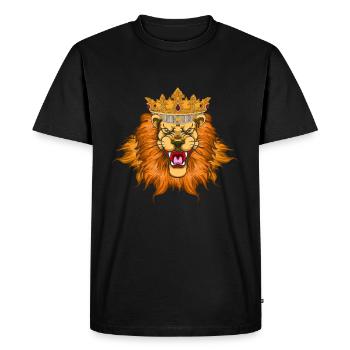 Lion - T-shirt Premium bio Homme - noir - Devant - Nico (187cm)